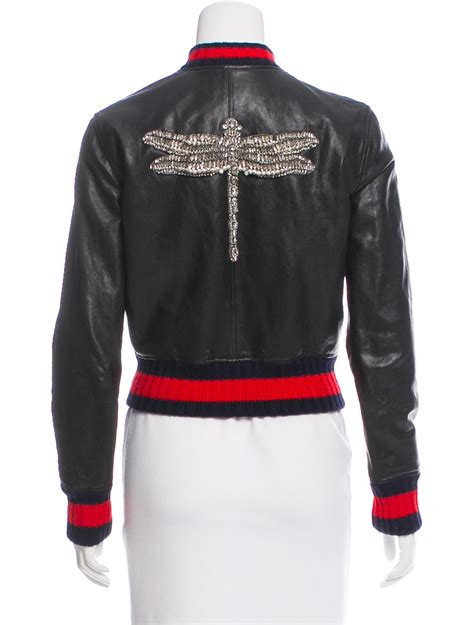 gucci embellished bomber jacket|Gucci men's denim trucker jacket.